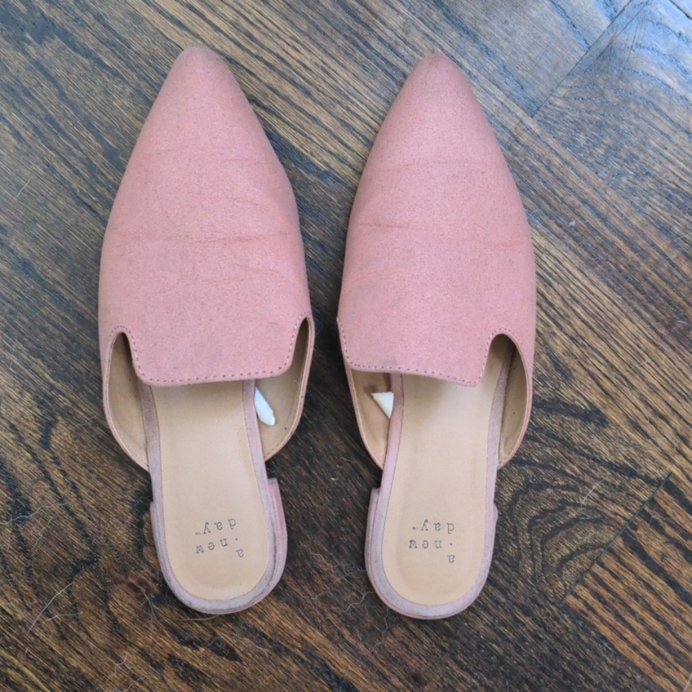 Target Velma, pink slip on mules, 6.5